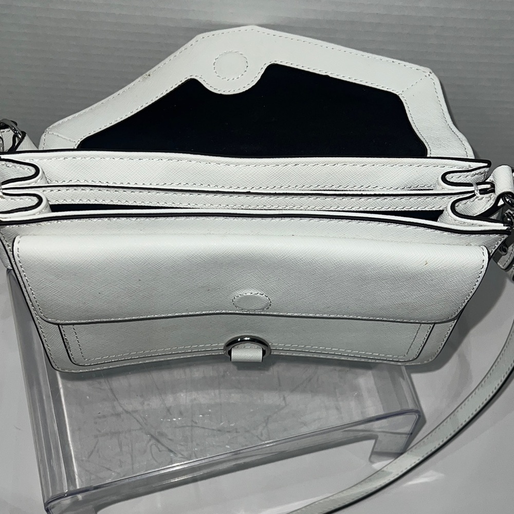 Rebecca Minkoff Hudson‎ Moto Mini White Crossbody - Picture 7 of 9